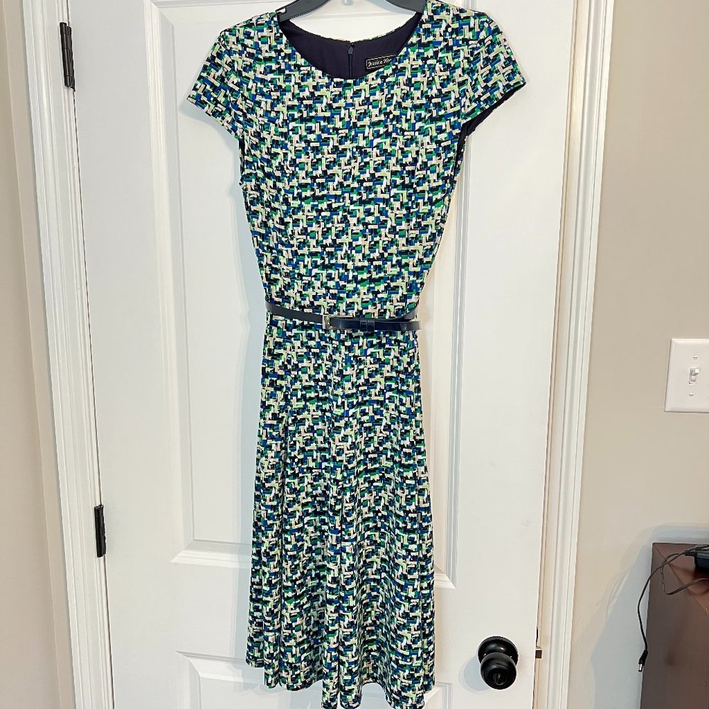Jessica Howard Women's Cap-Sleeve Fit-and-Flare Dress